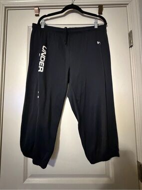 Under Armour Black Women’s Athletic Jogger Sweatpants with White Logo